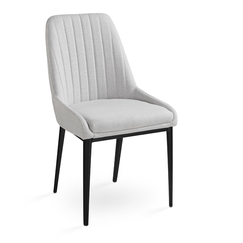 Moyra Dining Chair: Light Grey Linen